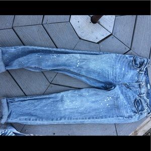 Boyfriend paint splattered jeans